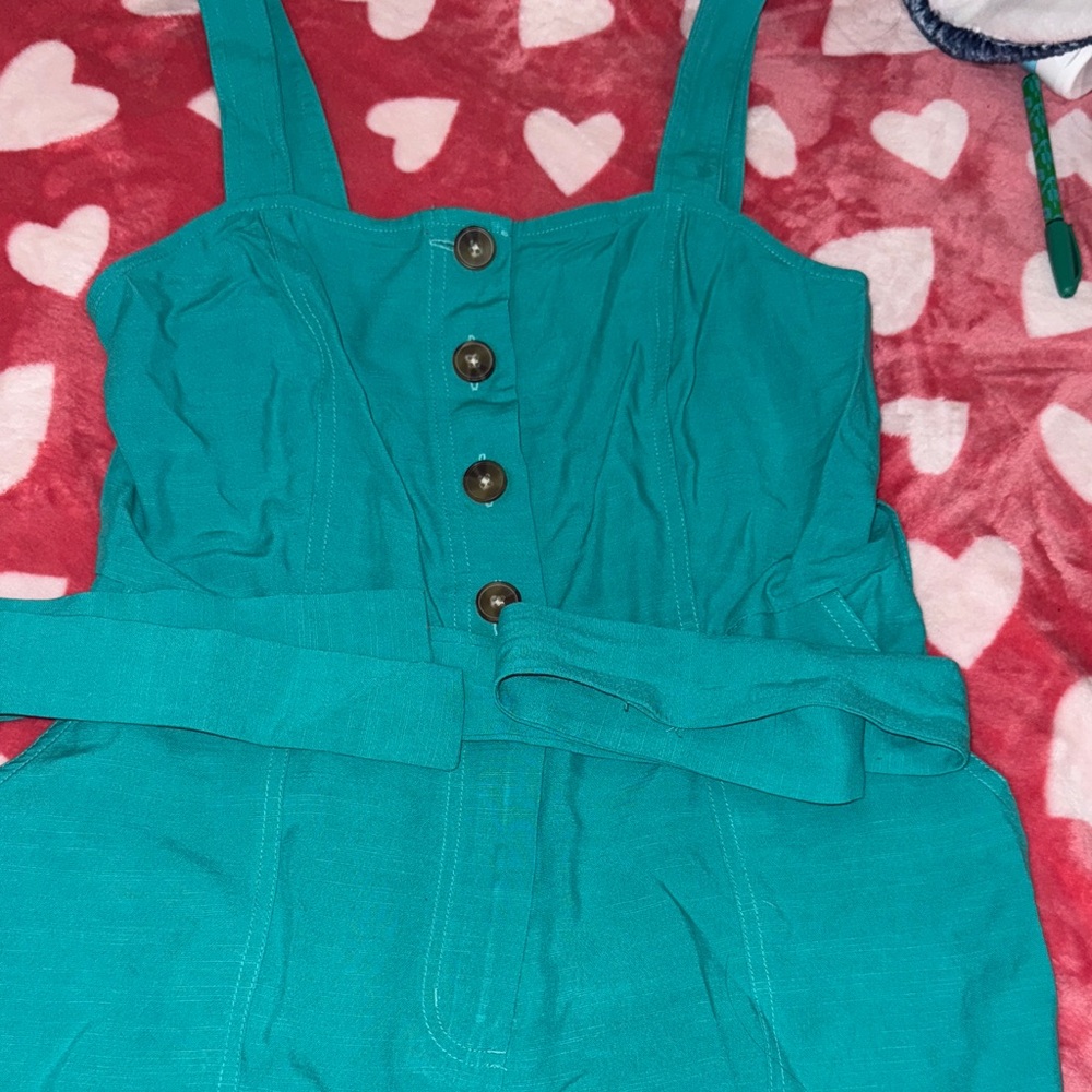 Teal One Piece with Button Detail